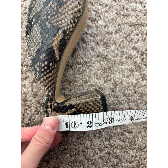 ZARA BASIC Collection Block Heel Pointed Toe Python Print Leather Pump 7.5 - Picture 10 of 10